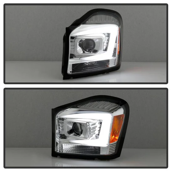 Fits ( Spyder Signature ) Dodge Durango 2004 - 2006 Projector Headlights - Low Beam-H7(Included) ; High Beam-H7(Included) ; Signal-3557(Included) - Chrome - Image 2