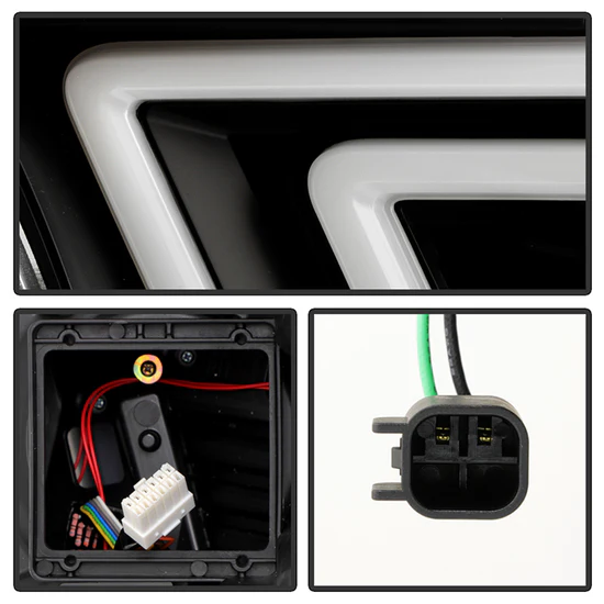 Fits ( Spyder Signature ) Dodge Durango 2011-2013 HID Model Only ( Not Compatible With Factory Halogen Model ) Projector Headlights - Sequential LED Turn Signal - LED White Light Bar Parking Light - Black - Image 8