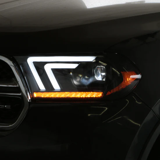 Fits ( Spyder Signature ) Dodge Durango 2011-2013 HID Model Only ( Not Compatible With Factory Halogen Model ) Projector Headlights - Sequential LED Turn Signal - LED White Light Bar Parking Light - Black - Image 3