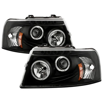 Fits ( Spyder Signature ) Ford Expedition 03-06 Projector Headlights - LED Halo - LED ( Replaceable LEDs ) - Black - High 9005 (Not Included) - Low 9006 (Not Included)