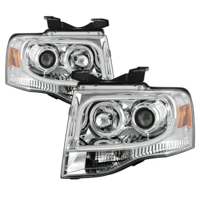 Fits ( Spyder Signature ) Ford Expedition 07-13 Projector Headlights - Light Tube DRL - Chrome - High H1 (Included) - Low H1 (Included)