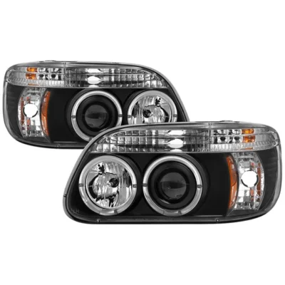 Fits ( Spyder Signature ) Ford Explorer 95-01 1PC Projector Headlights - LED Halo - Black - High H1 (Included) - Low H1 (Included)