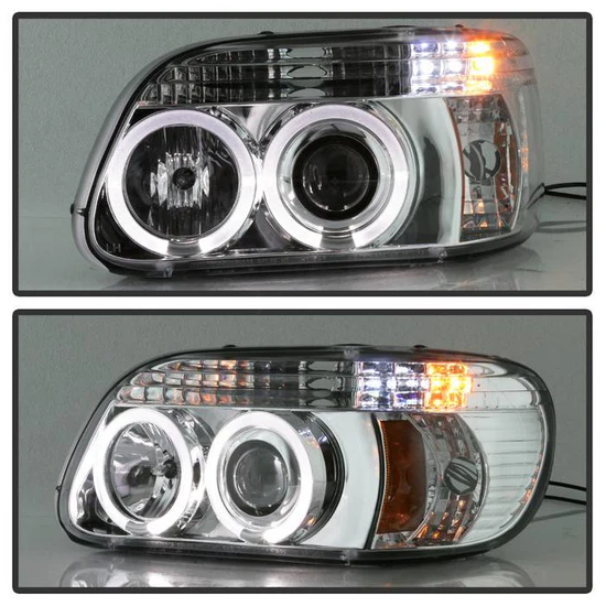 Fits ( Spyder Signature ) Ford Explorer 95-01 1PC Projector Headlights - LED Halo - Chrome - High H1 (Included) - Low H1 (Included) - Image 2