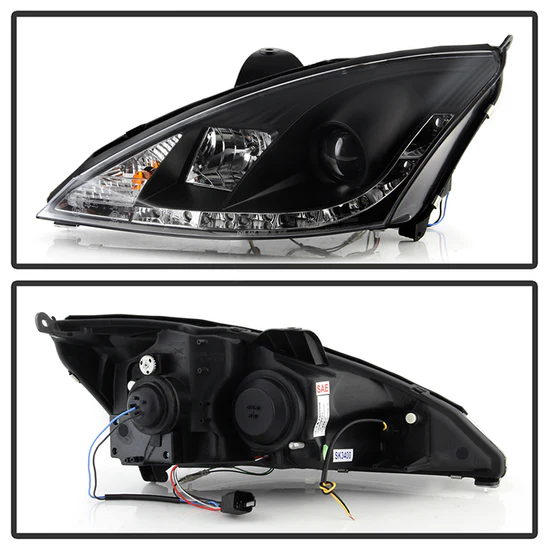 Fits ( Spyder Signature ) Ford Focus 00-04 Projector Headlights - ( Do Not Fit SVT Model ) - DRL - Black - High H1 (Included) - Low H1 (Included) - Image 6