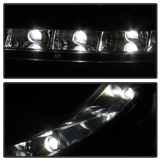 Fits ( Spyder Signature ) Ford Focus 00-04 Projector Headlights - ( Do Not Fit SVT Model ) - DRL - Black - High H1 (Included) - Low H1 (Included) - Image 2