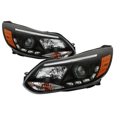 Fits ( Spyder Signature ) Ford Focus 12-14 Projector Headlights - Halogen Model Only ( Not Compatible With Xenon/HID Model ) - DRL - Black - High H1 (Included) - Low H7 (Included)