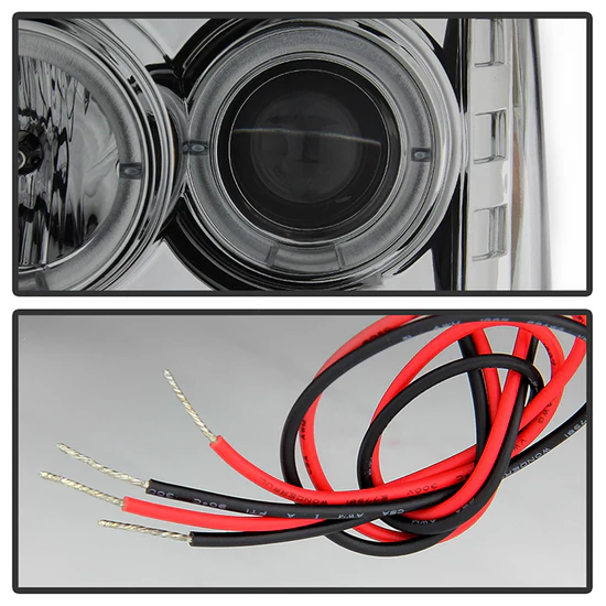 Fits ( Spyder Signature ) Ford F150 09-14 Projector Headlights - Halogen Model Only ( Not Compatible With Xenon/HID Model ) - LED Halo - LED ( Replaceable LEDs ) - Smoke - High H1 (Included) - Low H1 (Included) - Image 6