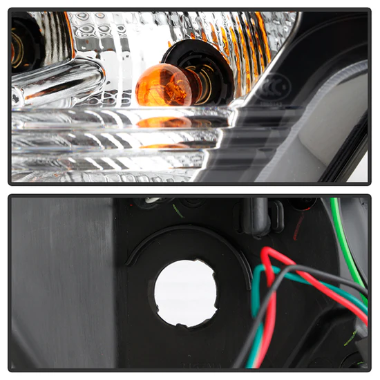 Fits ( Spyder Signature ) Ford F150 09-14 Projector Headlights - Halogen Model Only ( Not Compatible with Factory Xenon/HID Model ) - Light Bar DRL - Black - High/Low H7 (Included) - Image 7