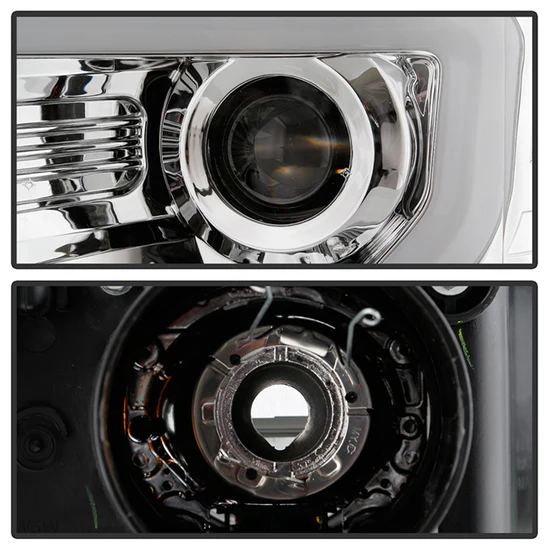 Fits ( Spyder Signature ) Ford F150 09-14 Projector Headlights - Halogen Model Only ( Not Compatible with Factory Xenon/HID Model ) - Light Bar DRL - Chrome - High/Low H7 (Included) - Image 8