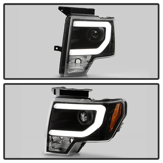 Fits ( Spyder Signature ) Ford F150 13-14 Projector Headlights - Factory Xenon Model Only ( Not Compatible With Halogen Model ) - Light Bar DRL - Black - High/Low D3S (Not Included) - Image 10