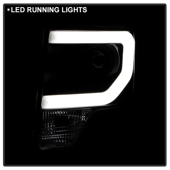 Fits ( Spyder Signature ) Ford F150 13-14 Projector Headlights - Factory Xenon Model Only ( Not Compatible With Halogen Model ) - Light Bar DRL - Black - High/Low D3S (Not Included) - Image 9
