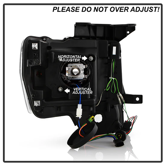 Fits ( Spyder Signature ) Ford F150 13-14 Projector Headlights - Factory Xenon Model Only ( Not Compatible With Halogen Model ) - Light Bar DRL - Black - High/Low D3S (Not Included) - Image 4