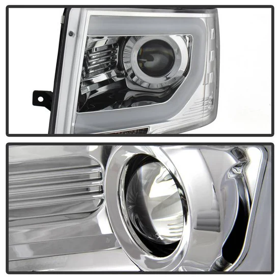 Fits ( Spyder Signature ) Ford F150 13-14 Projector Headlights - Factory Xenon Model Only ( Not Compatible With Halogen Model ) - Light Bar DRL - Chrome - High/Low D3S (Not Included) - Image 5