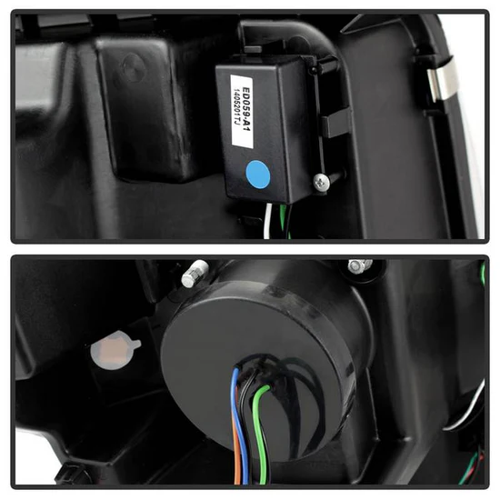 Fits ( Spyder Signature ) Ford F150 13-14 Projector Headlights - Factory Xenon Model Only ( Not Compatible With Halogen Model ) - Light Bar DRL - Chrome - High/Low D3S (Not Included) - Image 3