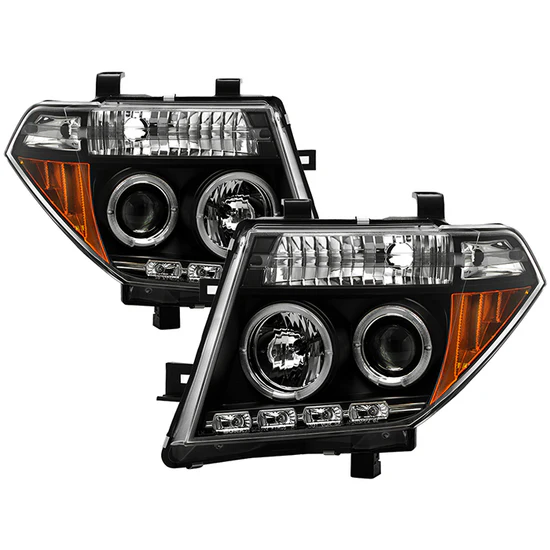Fits ( Spyder Signature ) Nissan Frontier 05-08 / Nissan Pathfinder 05-07 Projector Headlights - LED Halo - LED ( Replaceable LEDs ) - Black - High H1 (Included) - Low H1 (Included)