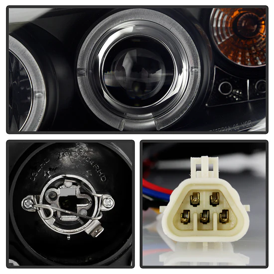 Fits ( Spyder Signature ) Pontiac G6 2/4DR 05-08 Projector Headlights - LED Halo - LED ( Replaceable LEDs ) - Black Smoke - High H1 (Included) - Low H1 (Included) - Image 3