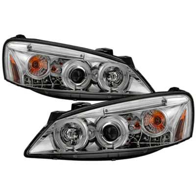 Fits ( Spyder Signature ) Pontiac G6 2/4DR 05-08 Projector Headlights - LED Halo - LED ( Replaceable LEDs ) - Chrome - High H1 (Included) - Low H1 (Included)