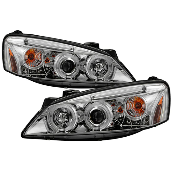 Fits ( Spyder Signature ) Pontiac G6 2/4DR 05-08 Projector Headlights - LED Halo - LED ( Replaceable LEDs ) - Chrome - High H1 (Included) - Low H1 (Included)