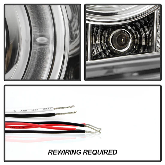 Fits ( Spyder Signature ) Pontiac G6 2/4DR 05-08 Projector Headlights - LED Halo - LED ( Replaceable LEDs ) - Chrome - High H1 (Included) - Low H1 (Included) - Image 2