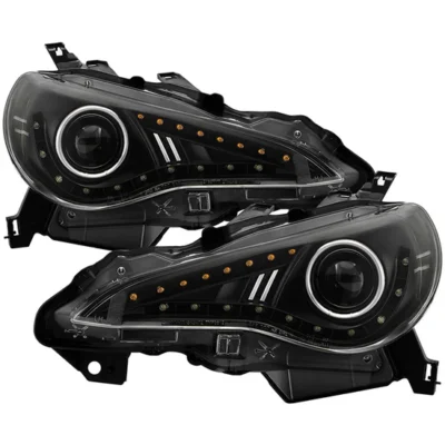 Fits ( Spyder Signature ) Scion FRS 12-19 / 17-19 Toyota 86 (Halogen model only) Projector Headlights - DRL LED - Black