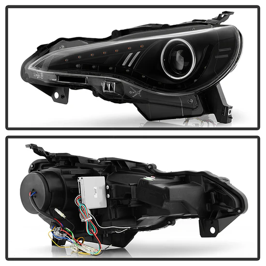 Fits ( Spyder Signature ) Scion FRS 12-19 / 17-19 Toyota 86 (Halogen model only) Projector Headlights - DRL LED - Black - Image 3