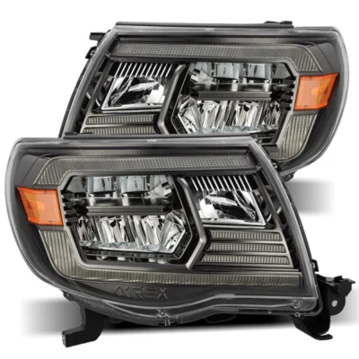 Fits 05-11 Toyota Tacoma LUXX-Series LED Crystal Headlights Alpha-Black