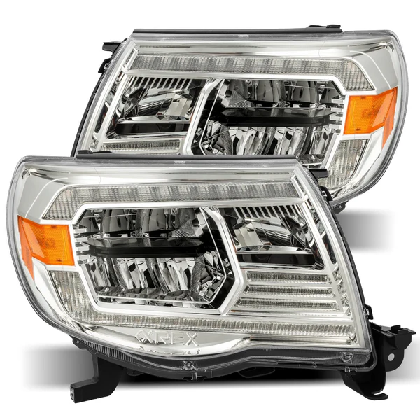 Fits 05-11 Toyota Tacoma LUXX-Series LED Crystal Headlights Chrome