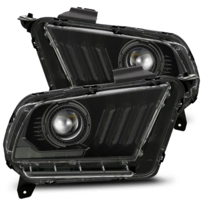 Fits 10-12 Ford Mustang LUXX-Series LED Projector Headlights Alpha-Black