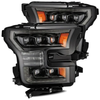 Fits 15-17 Ford F150 / 17-20 F150 Raptor NOVA-Series LED Projector Headlights Alpha-Black