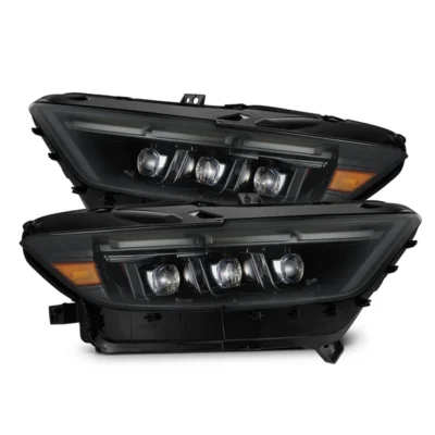 Fits 15-17 Ford Mustang/18-20 Mustang Shelby GT350/GT500 MK II NOVA-Series LED Projector Headlights Alpha-Black