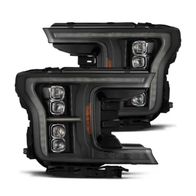 Fits 18-20 Ford F150 (MK II 14th Gen Style) NOVA-Series LED Projector Headlights Black