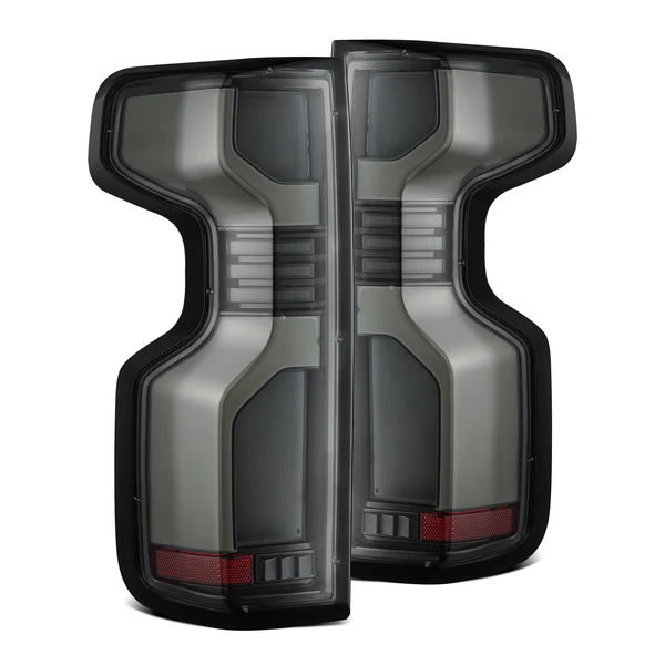 Fits 19-25 Chevrolet Silverado 1500 / 20-25 Silverado 2500HD/3500HD LUXX-Series LED Tail Lights Alpha-Black