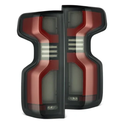 Fits 19-25 Chevrolet Silverado 1500 / 20-25 Silverado 2500HD/3500HD LUXX-Series LED Tail Lights Black Red