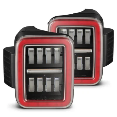 Fits 19-25 Jeep Gladiator JT NOVA-Series Prismatic LED Tail Lights Black-Red