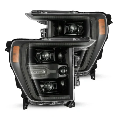Fits 21-23 Ford F150 / 21-23 Ford F150 Raptor LUXX-Series LED Projector Headlights Alpha-Black