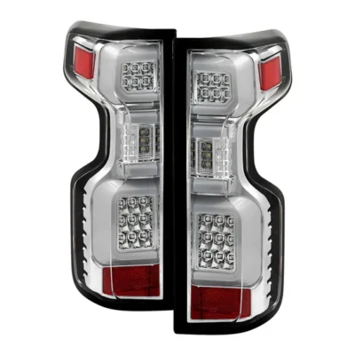 Fits ( Spyder ) Chevy Silverado 2019-2020 Factory Halogen Model ( Do Not Fit Factory LED Model ) LED Tail Light - Chrome