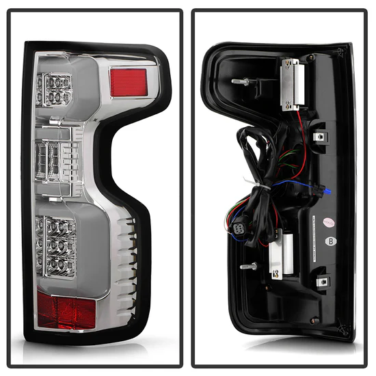 Fits ( Spyder ) Chevy Silverado 2019-2020 Factory Halogen Model ( Do Not Fit Factory LED Model ) LED Tail Light - Chrome - Image 7