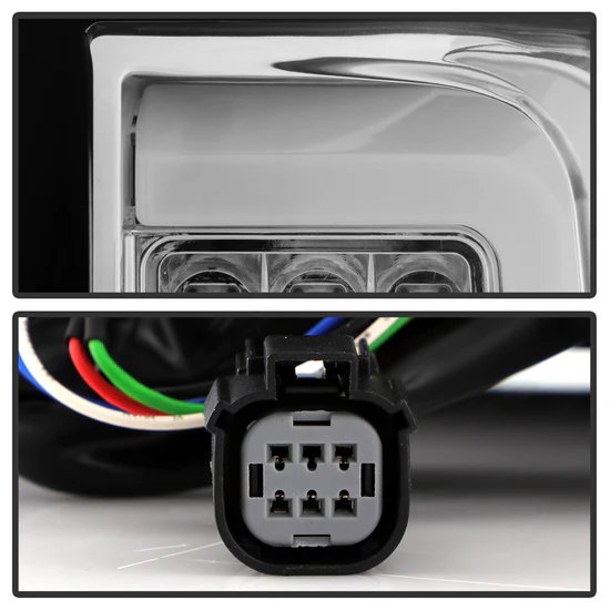 Fits ( Spyder ) Chevy Silverado 2019-2020 Factory Halogen Model ( Do Not Fit Factory LED Model ) LED Tail Light - Chrome - Image 6