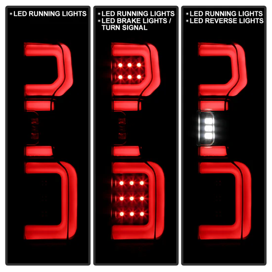 Fits ( Spyder ) Chevy Silverado 2019-2020 Factory LED Model ( Do Not Fit Factory Halogen Model ) LED Tail Light - Black - Image 2