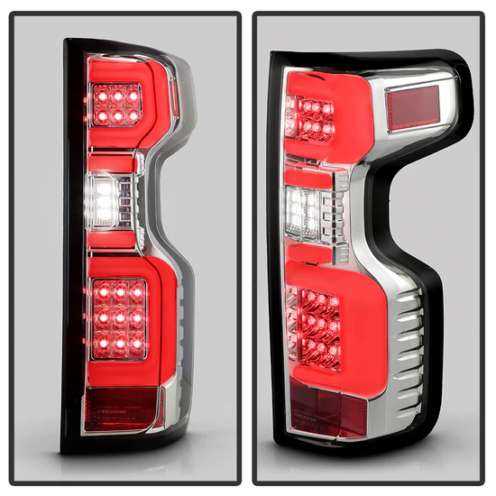 Fits ( Spyder ) Chevy Silverado 2019-2020 Factory LED Model ( Do Not Fit Factory Halogen Model ) LED Tail Light - Chrome - Image 3