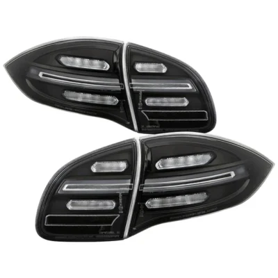 Fits ( Spyder ) Porsche Cayenne 958 2011-2014 LED Tail Lights - Sequential Signal - Black