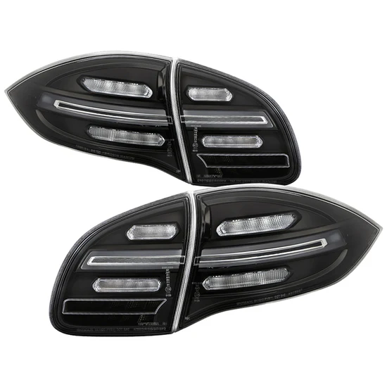 Fits ( Spyder ) Porsche Cayenne 958 2011-2014 LED Tail Lights - Sequential Signal - Black
