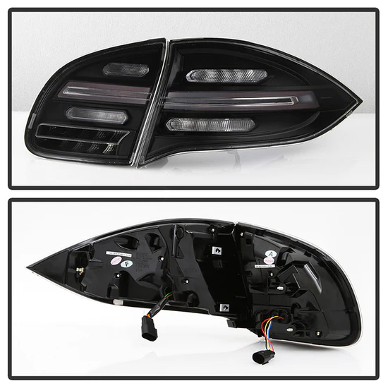 Fits ( Spyder ) Porsche Cayenne 958 2011-2014 LED Tail Lights - Sequential Signal - Black - Image 8