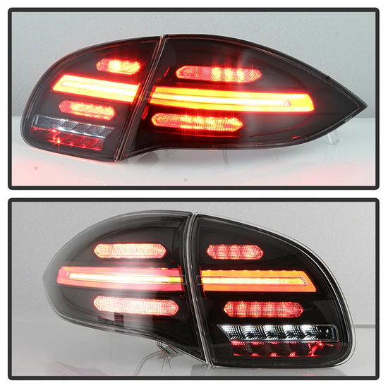 Fits ( Spyder ) Porsche Cayenne 958 2011-2014 LED Tail Lights - Sequential Signal - Black - Image 2