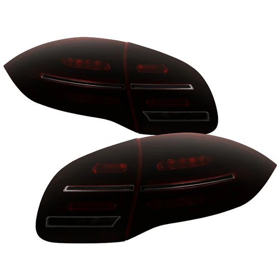 Fits ( Spyder ) Porsche Cayenne 958 2011-2014 LED Tail Lights - Sequential Signal - Red Smoke