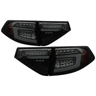 Fits ( Spyder ) Subaru Impreza WRX 2008-2014 5Dr Hatchback Wagon LED Tail Lights - Sequential Signal - Black Smoke