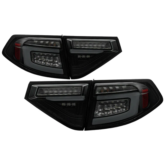 Fits ( Spyder ) Subaru Impreza WRX 2008-2014 5Dr Hatchback Wagon LED Tail Lights - Sequential Signal - Black Smoke