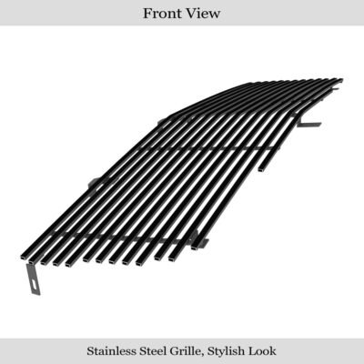 Fits 2002-2006 Cadillac Escalade /2002-2006 Cadillac Escalade EXT /2002-2006 Cadillac Escalade ESV Main Upper Black Stainless Steel Billet Grille