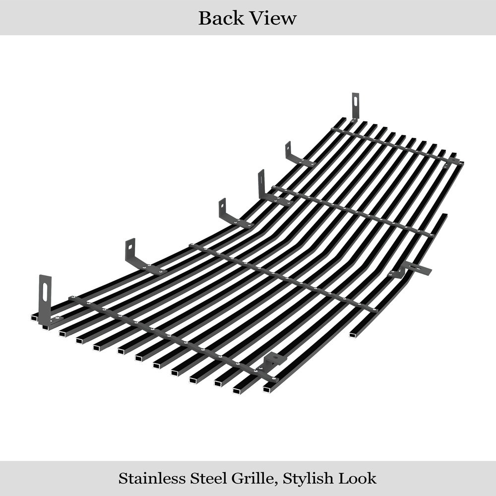 Fits 2002-2006 Cadillac Escalade /2002-2006 Cadillac Escalade EXT /2002-2006 Cadillac Escalade ESV Main Upper Black Stainless Steel Billet Grille - Image 2