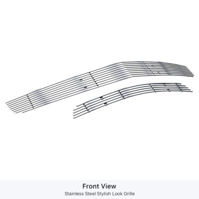 Fits 2010-2013 Chevy Camaro LT V6/2010-2013 Chevy Camaro LS V6 Main Upper + Lower Bumper Stainless Steel Billet Grille